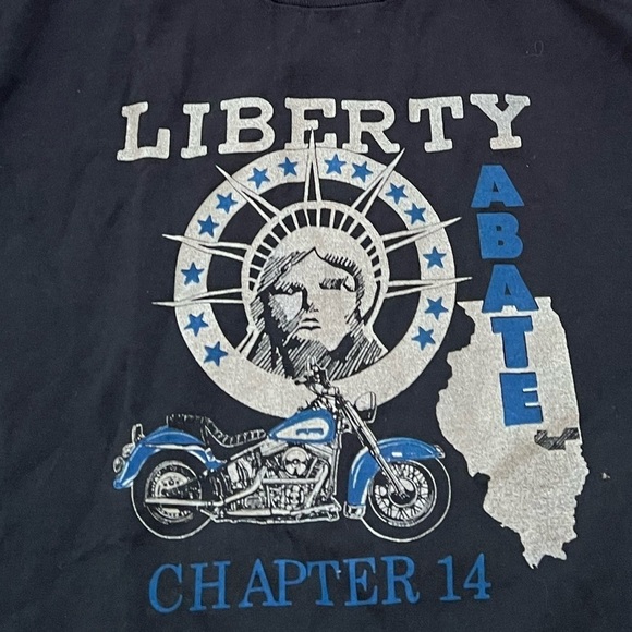 Vintage Liberty Statue of Liberty Illinois Motorcycle 1990s Crewneck tshirt - Picture 4 of 6